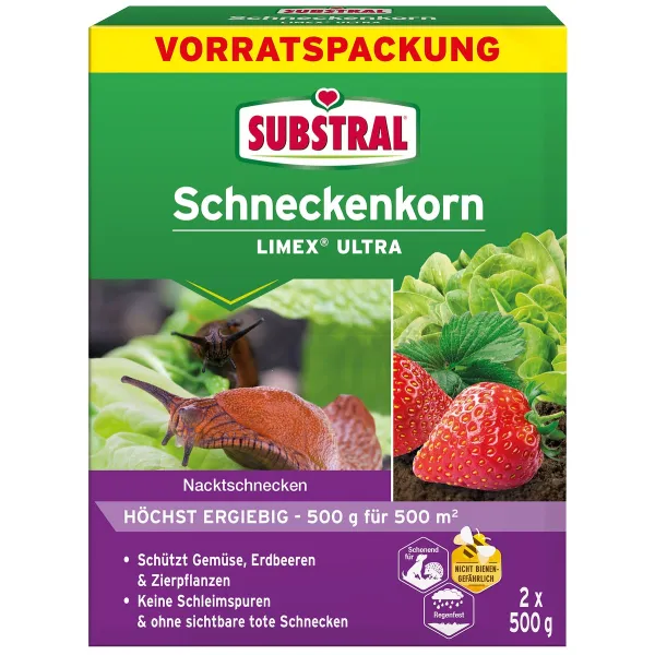 SUBSTRAL® LIMEX® Ultra Schneckenkorn für 1.000 m² - 2 x 500 g SUBSTRAL® LIMEX® Ultra Schneckenkorn für 1.000 m² - 2 x 500 g