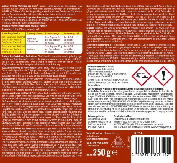 SUBSTRAL® CELAFLOR® Wühlmaus-Gas ARREX® - 250 g