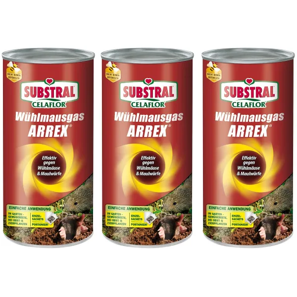 SUBSTRAL® CELAFLOR® Wühlmaus-Gas ARREX® - 250 g x 3 SUBSTRAL® CELAFLOR® Wühlmaus-Gas ARREX® - 250 g x 3