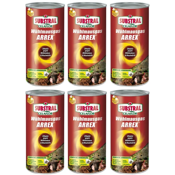 SUBSTRAL® CELAFLOR® Wühlmaus-Gas ARREX® - 250 g x 6 SUBSTRAL® CELAFLOR® Wühlmaus-Gas ARREX® - 250 g x 6