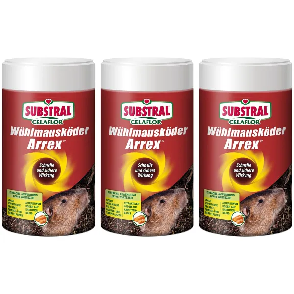 SUBSTRAL® CELAFLOR® Wühlmausköder ARREX® - 250 g x 3