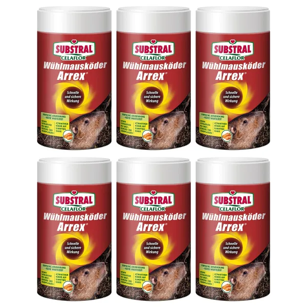 SUBSTRAL® CELAFLOR® Wühlmausköder ARREX® - 250 g x 6
