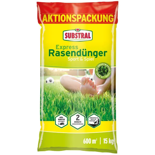SUBSTRAL® Express Rasendünger Sport & Spiel für 600 m² - 15 kg