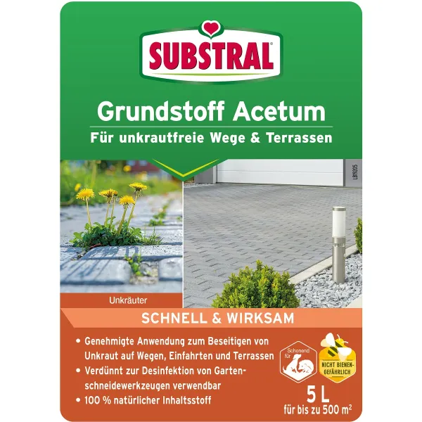 SUBSTRAL® Grundstoff Acetum - Essig für bis zu 500 m² - 5 Liter