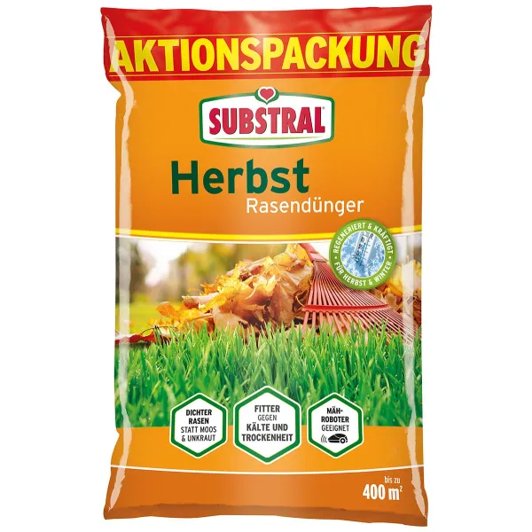 SUBSTRAL® Herbst Rasendünger für bis zu 400 m² - 10 kg
