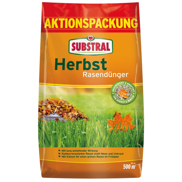 SUBSTRAL® Herbst-Rasendünger für bis zu 500 m² - 12,5 kg