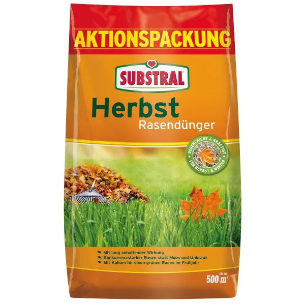 SUBSTRAL® Herbst-Rasendünger für bis zu 500 m² - 12,5 kg