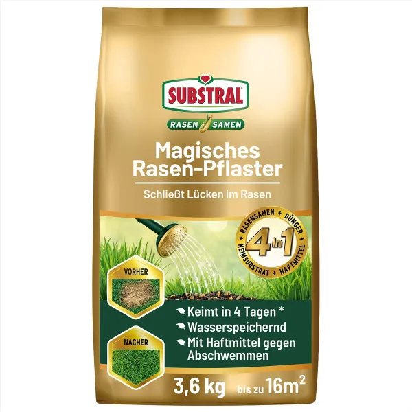 SUBSTRAL® Magisches Rasen-Pflaster für bis zu 16 m² - 3,6 kg SUBSTRAL® Magisches Rasen-Pflaster für bis zu 16 m² - 3,6 kg