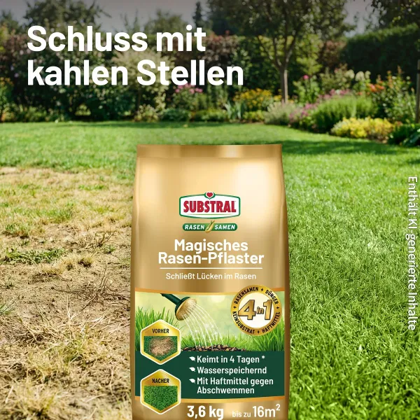 SUBSTRAL® Magisches Rasen-Pflaster für bis zu 16 m² - 3,6 kg