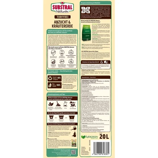 SUBSTRAL® Naturen® BIO Anzucht & Kräutererde torffrei - 20 Liter