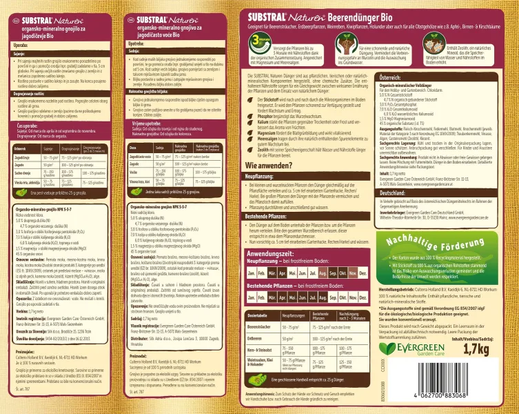 SUBSTRAL® Naturen® BIO Beerendünger für bis zu 34 Sträucher - 1,7 kg
