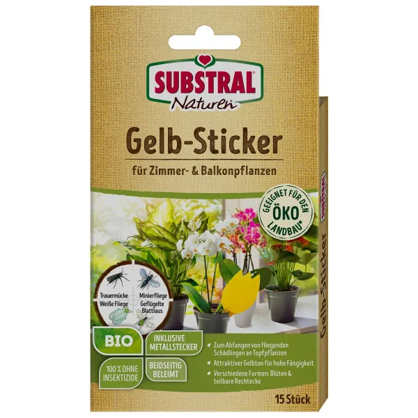 SUBSTRAL® Naturen® BIO Gelb-Sticker für Zimmer- & Balkonpflanzen - 15 Sticker SUBSTRAL® Naturen® BIO Gelb-Sticker für Zimmer- & Balkonpflanzen - 15 Sticker