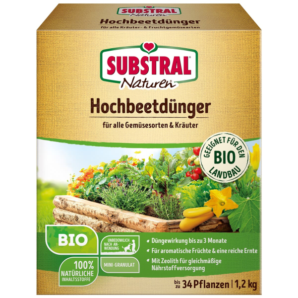 SUBSTRAL® Naturen® BIO Hochbeetdünger für bis zu 34 Pflanzen - 1,2 kg