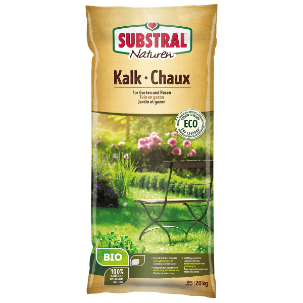 SUBSTRAL® Naturen® BIO Kalk für Garten und Rasen für ca. 400 m² - 20 kg