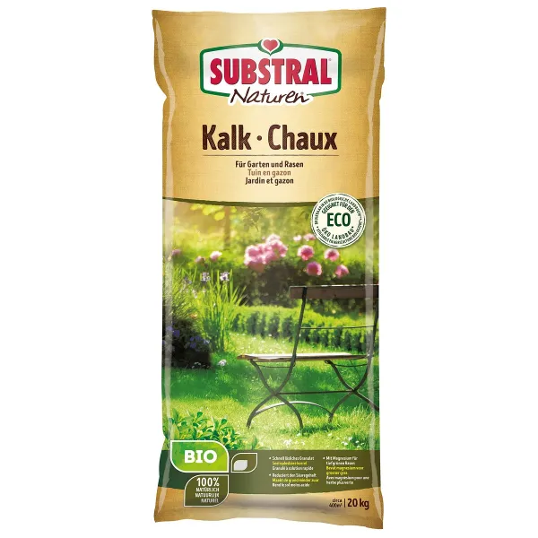 SUBSTRAL® Naturen® BIO Kalk für Garten und Rasen für ca. 400 m² - 20 kg