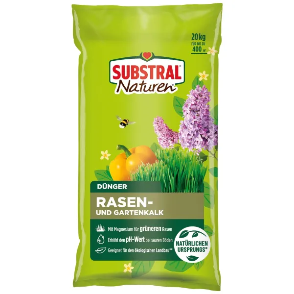 SUBSTRAL® Naturen® BIO Kalk für Garten und Rasen für ca. 400 m² - 20 kg