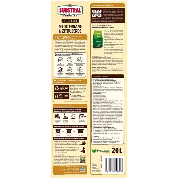 SUBSTRAL® Naturen® BIO Mediterrane & Zitruserde torffrei - 20 Liter