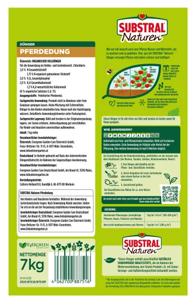 SUBSTRAL® Naturen® BIO Pferdedung Pellets - 7 kg