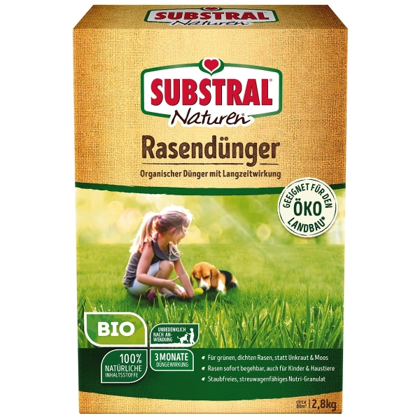 SUBSTRAL® Naturen® BIO Rasendünger für ca. 80 m² - 2,8 kg