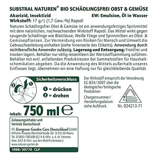 SUBSTRAL® Naturen® BIO Schädlingsfrei Obst & Gemüse - 750 ml