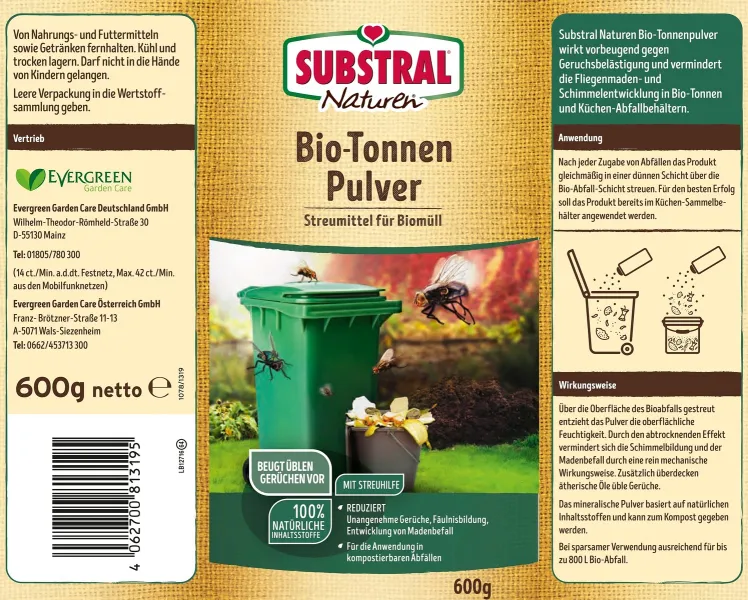 SUBSTRAL® Naturen® Bio-Tonnen Pulver - 600 g x 2