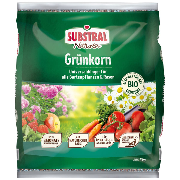 SUBSTRAL® Naturen® BIO Dünger Grünkorn für bis zu 120 m² - 3 kg