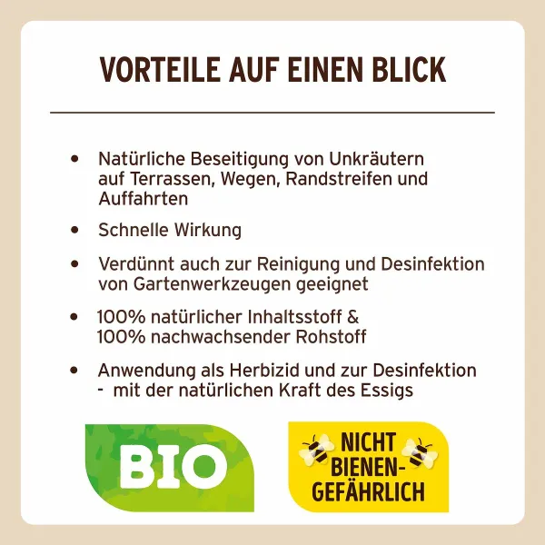 SUBSTRAL® Naturen® Grundstoff Acetum für Saubere Wege & Terrassen - 1 Liter x 2