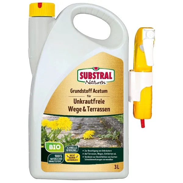 SUBSTRAL® Naturen® Grundstoff Acetum für Unkrautfreie Wege & Terrassen - 3 Liter SUBSTRAL® Naturen® Grundstoff Acetum für Unkrautfreie Wege & Terrassen - 3 Liter