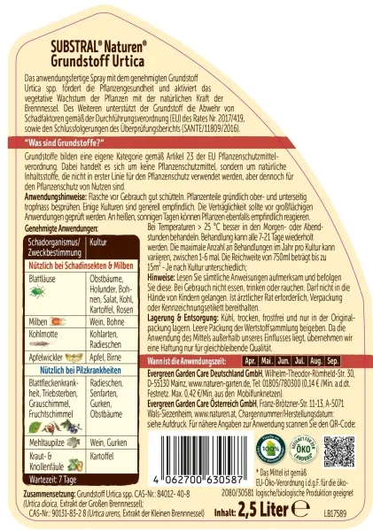 SUBSTRAL® Naturen® Grundstoff Urtica Spray VD anwendungsfertig - 2,5 Liter