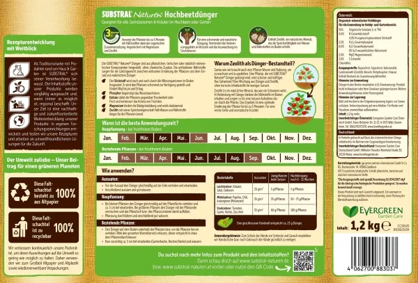 SUBSTRAL® Naturen® BIO Hochbeetdünger für bis zu 34 Pflanzen - 1,2 kg