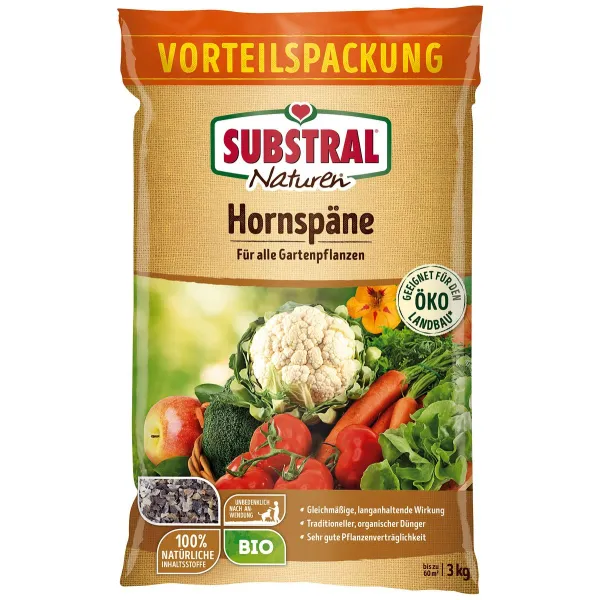 SUBSTRAL® Naturen® Hornspäne Bio für bis zu 60 m² - 3 kg