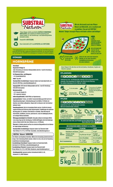SUBSTRAL® Naturen® Hornspäne Bio für bis zu 100 m² - 5 kg