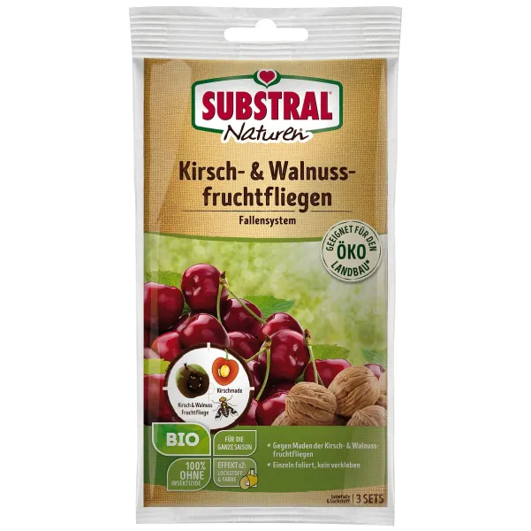 SUBSTRAL® Naturen® Kirschfruchtfliegen-Falle - 3 Leimfallen mit Lockstoff