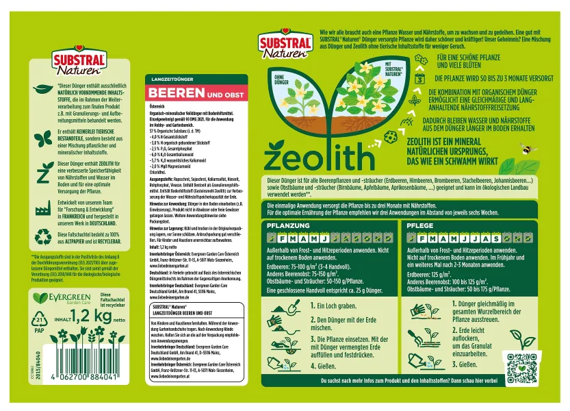 SUBSTRAL® Naturen® Langzeitdünger für Beeren & Obst - 1,2 kg