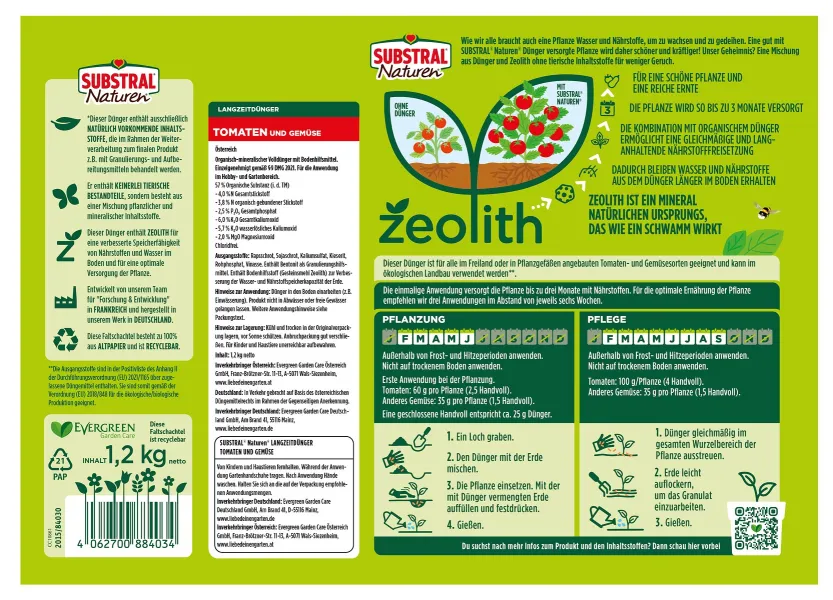 SUBSTRAL® Naturen® Langzeitdünger für Tomaten & Gemüse - 1,2 kg