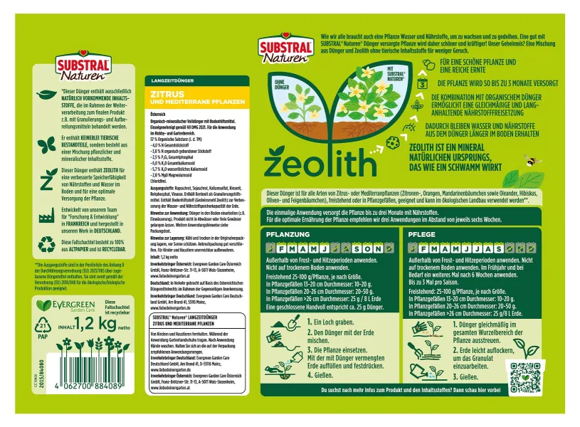 SUBSTRAL® Naturen® Langzeitdünger für Zitrus und mediterrane Pflanzen - 1,2 kg