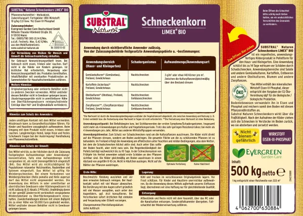 SUBSTRAL® Naturen® Schneckenkorn LIMEX® BIO für 167 m² - 500 g