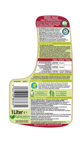 SUBSTRAL® Naturen® Performance Organics Balkon-& Kübelpflanzen-Nahrung - 1 Liter