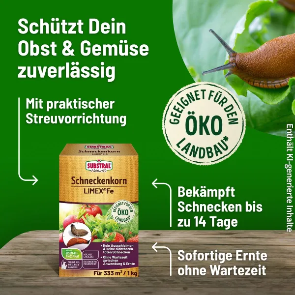 SUBSTRAL® Naturen® Schneckenkorn LIMEX® Fe für 333 m² - 1 kg