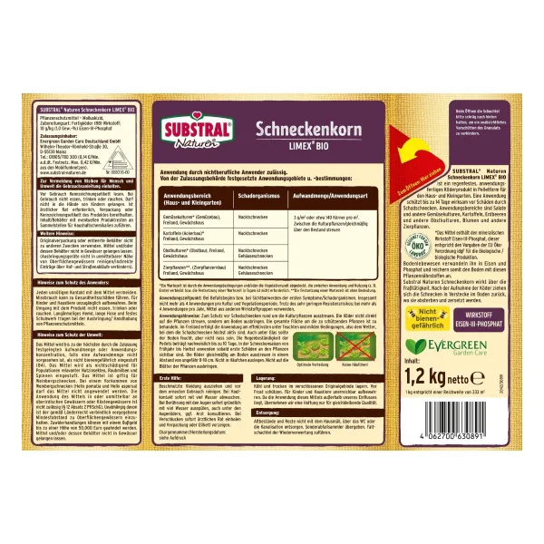 SUBSTRAL® Naturen® Schneckenkorn LIMEX® für 400 m² - 1,2 kg x 12