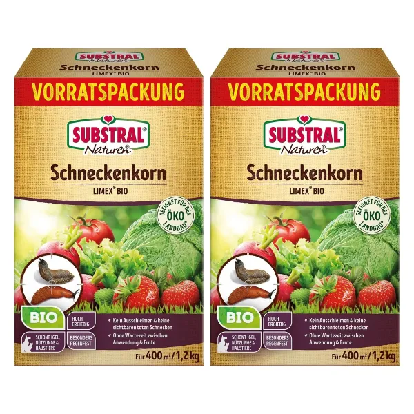 SUBSTRAL® Naturen® Schneckenkorn LIMEX® für 400 m² - 1,2 kg x 2 SUBSTRAL® Naturen® Schneckenkorn LIMEX® für 400 m² - 1,2 kg x 2