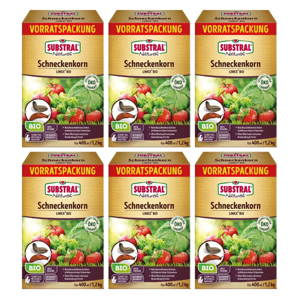 SUBSTRAL® Naturen® Schneckenkorn LIMEX® für 400 m² - 1,2 kg x 6