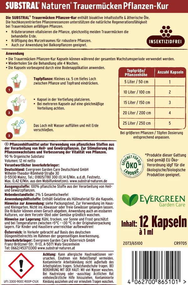 SUBSTRAL® Naturen® Trauermücken Pflanzen-Kur - 12 Kapseln