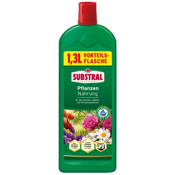 SUBSTRAL® Pflanzen-Nahrung für Zimmer- Balkon- und Terrassenpflanzen - 1,3 Liter