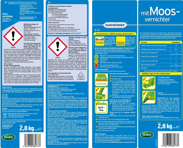 SUBSTRAL® Rasendünger mit Moosvernichter für 450 m² - 5 kg
