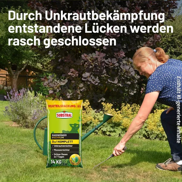 SUBSTRAL® Rasendünger Premium 3in1 Komplett für 400 m² - 14 kg