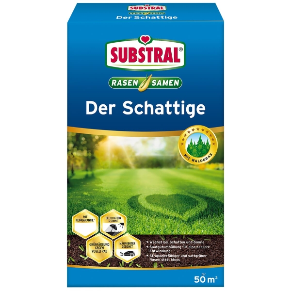 SUBSTRAL® Rasensamen Der Schattige für 50 m² - 1 kg