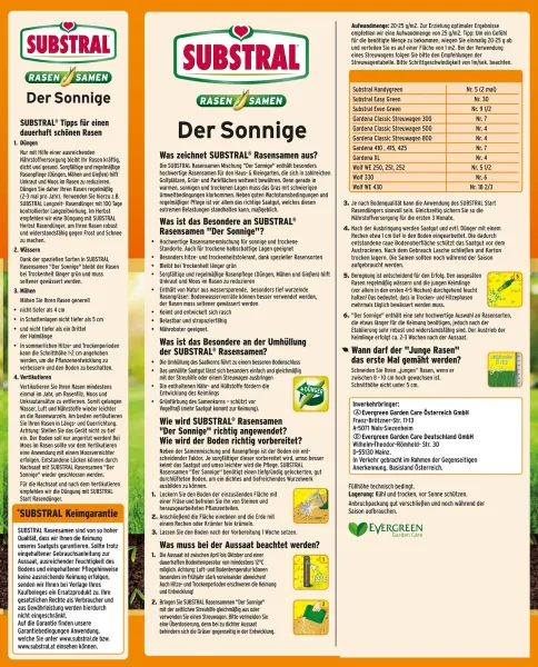 SUBSTRAL® Rasensamen Der Sonnige für 100 m² - 2,25 kg