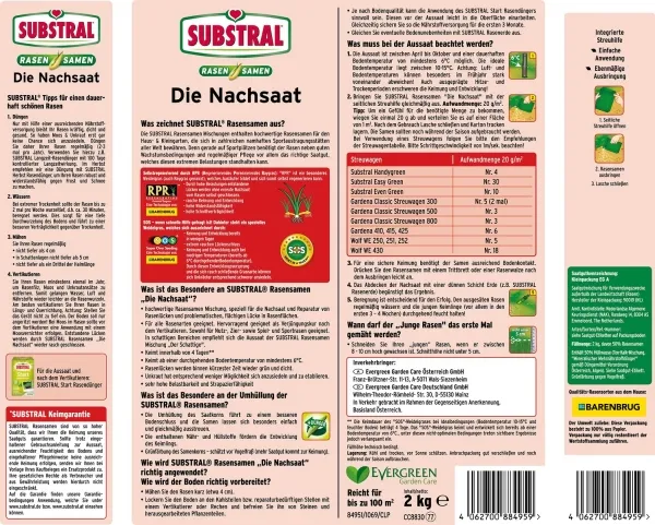 SUBSTRAL® Rasensamen Die Nachsaat für ca. 100 m² - 2 kg