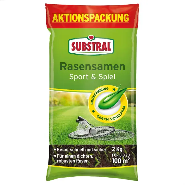 SUBSTRAL® Rasensamen Sport & Spiel für bis zu 100 m² - 2 kg